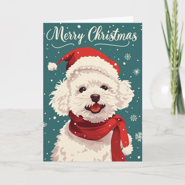 Bichon Frise Frohe Weihnachten Personalisiert (Vorderseite)