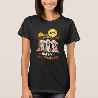 Bichon Frise Frohes Hallothanksmas Halloween Dankf T-Shirt