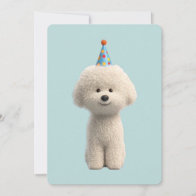 Bichon Frise Geburtstagsfeier Einladung (Vorderseite)