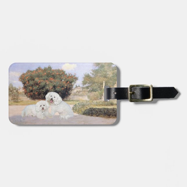 Bichon Frise Gepäckanhänger (Vorderseite horizontal)