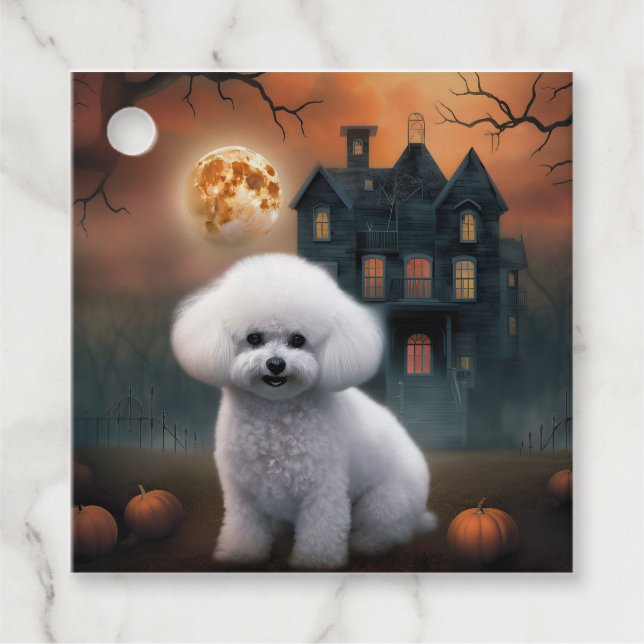 Bichon Frise Halloween Beängstigend Geschenkanhänger (Vorderseite)