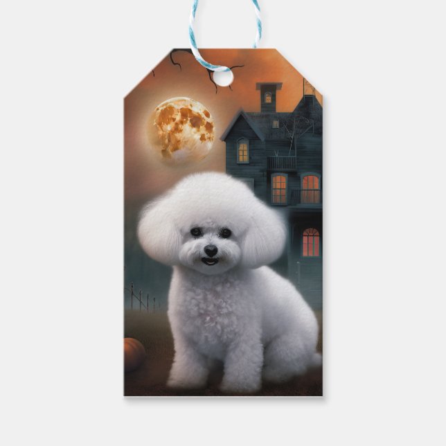 Bichon Frise Halloween Beängstigend Geschenkanhänger (Vorderseite)