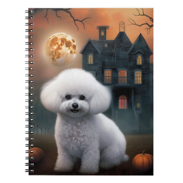 Bichon Frise Halloween Beängstigend Notizblock (Vorderseite)