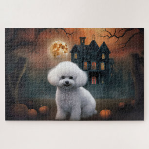 Bichon Frise Halloween Beängstigend Puzzle
