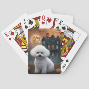 Bichon Frise Halloween Beängstigend Spielkarten
