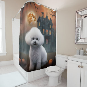 Bichon Frise Halloween Gruselig Duschvorhang