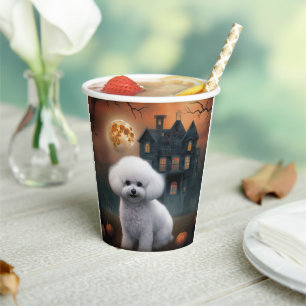 Bichon Frise Halloween Gruselig Pappbecher