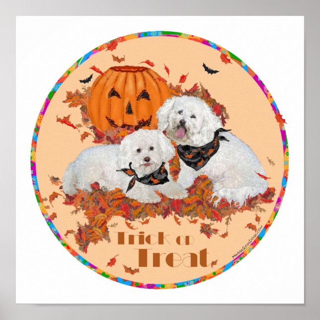 Bichon Frise Halloween Poster (Vorne)