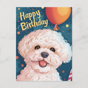 Bichon Frise Happy Birthday Postkarte