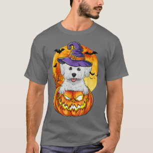 Bichon Frise Hexenkürbis Halloween Hund Lover Spaß T-Shirt
