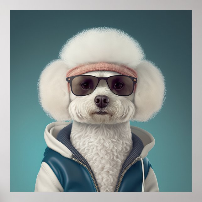 Bichon Frise Hipster Doster Poster (Vorne)