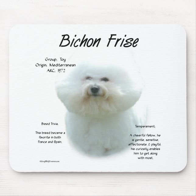 Bichon Frise History; alles über Bichon Frise Mousepad (Vorne)