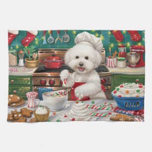 Bichon Frise Holiday Baking: Festliche Weihnachten Geschirrtuch