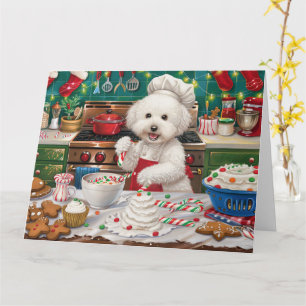Bichon Frise Holiday Baking: Festliche Weihnachten Karte