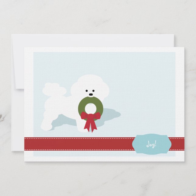 Bichon Frise Holiday Note Card kundenspezifisch Einladung (Vorderseite)