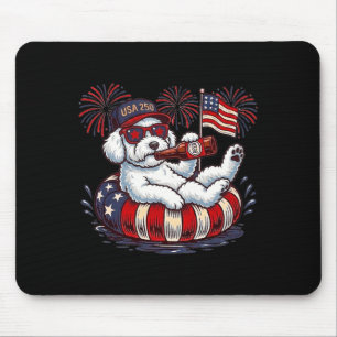 Bichon Frise Hund 250th Amerika Patriotic Usa 4. Mousepad