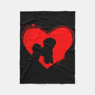 Bichon Frise Hund Herzform Valentinstag Hunde Lieb Fleecedecke