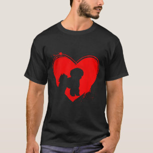 Bichon Frise Hund Herzform Valentinstag Hunde Lieb T-Shirt