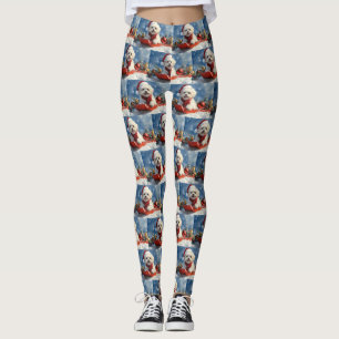 Bichon Frise Hund im Schlitten Lass es schneien We Leggings