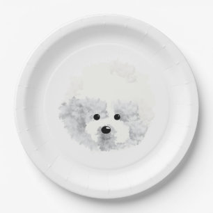 Bichon Frise Hund Pappteller