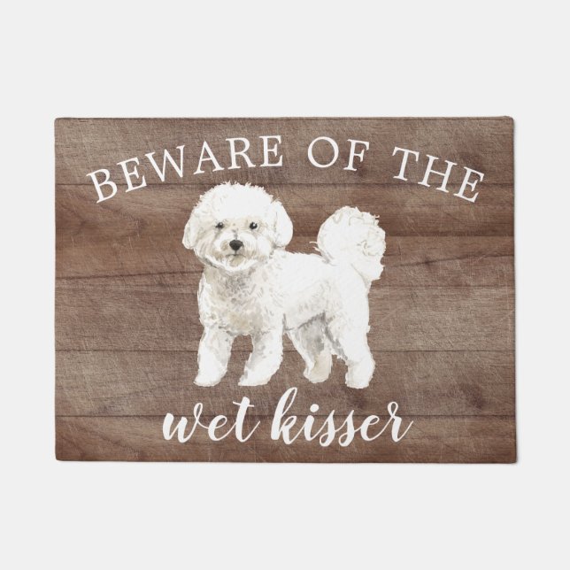 Bichon Frise Hund Personalisiert Dog Mat Fußmatte (Vorderseite)