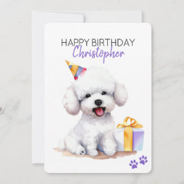 Bichon Frise Hund Personalisiert Happy Birthday Fl Karte