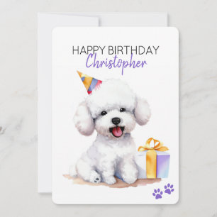 Bichon Frise Hund Personalisiert Happy Birthday Fl Karte