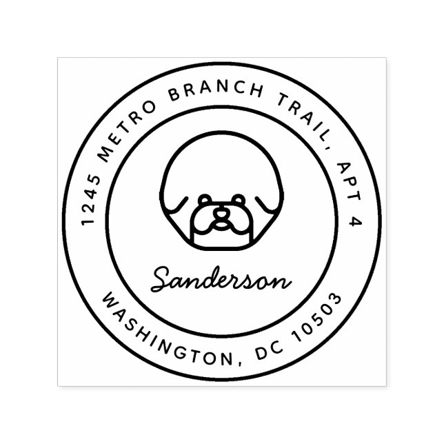 Bichon Frise Hund Rücksendeadresse Briefmarke Selb Permastempel (Design)