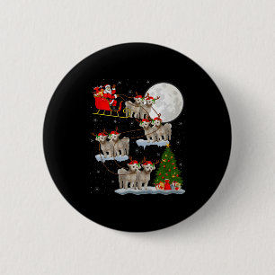 Bichon Frise Hund Santa Schlitten Fliegend Lustig Button