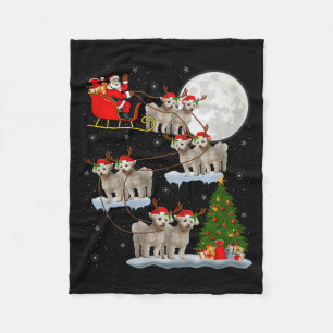 Bichon Frise Hund Santa Schlitten Fliegend Lustig Fleecedecke