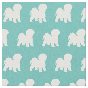 Bichon Frise Hund Silhouette Haustier Aquamarin Stoff