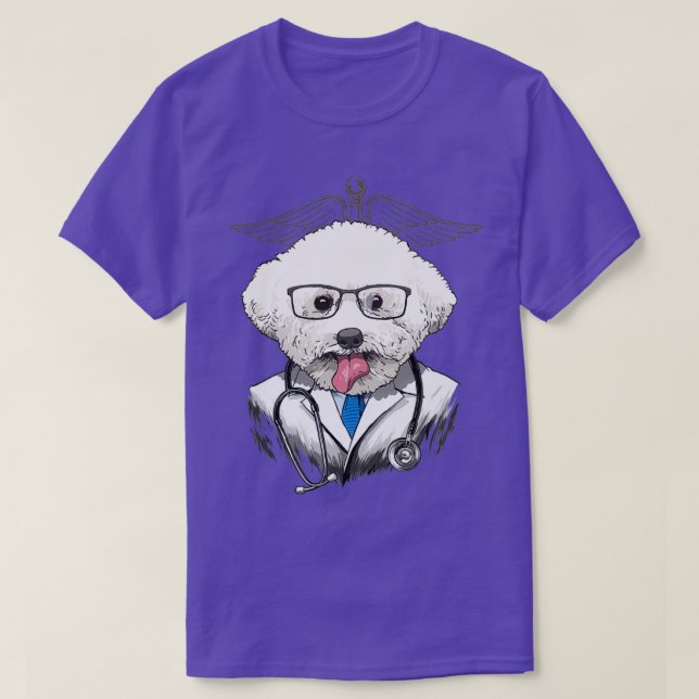 Bichon Frise Hund Tierarzt Tierarzt T-Shirt (Design vorne)