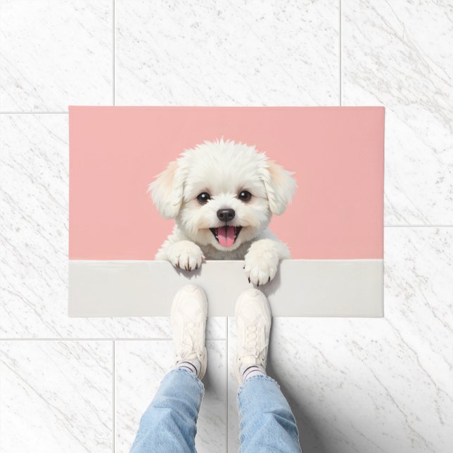 Bichon Frise Hund Türmatte Kunst (Indoor)