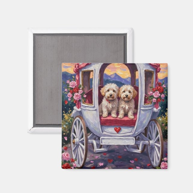 Bichon Frise Hund Valentinstag Magnet (Vorderseite/Rückseite)