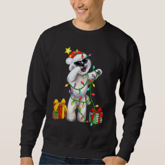 Bichon Frise Hund Weihnachtsmann Hut Weihnachtsbau Sweatshirt