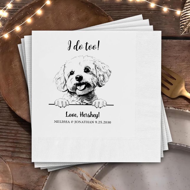 Bichon Frise Hund Zeichnend Personalisiert Ich tue Serviette (Von Creator hochgeladen)