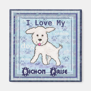 Bichon Frise Hündchen-Kunst-Magnet Magnet