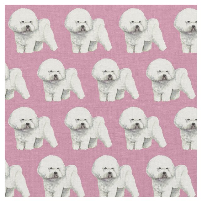 Bichon Frise Hundekunst-Gewebe Stoff (Nahaufnahme)