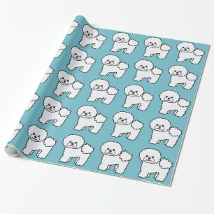 Bichon Frise-Hundemuster auf Blau Geschenkpapier