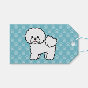 Bichon Frise-Hunderasse auf Blau Geschenkanhänger