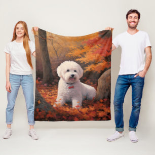 Bichon Frise in Herbstleaves Fall Inspiriert Fleecedecke