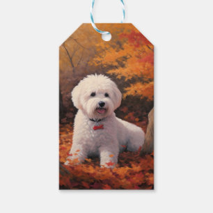 Bichon Frise in Herbstleaves Fall Inspiriert Geschenkanhänger