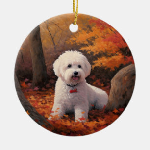 Bichon Frise in Herbstleaves Fall Inspiriert Keramik Ornament
