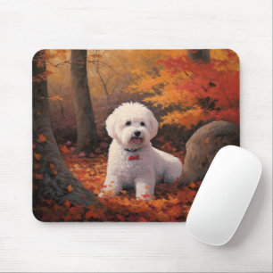 Bichon Frise in Herbstleaves Fall Inspiriert Mousepad