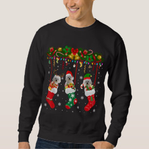 Bichon Frise in Sock Xmas Rentier Santa ELF Hund Sweatshirt