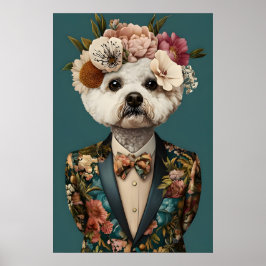Bichon Frise In Suit Poster, Bichon Frise Poster
