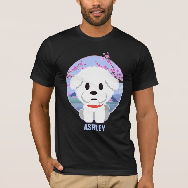 Bichon Frisé Kawaii Niedliches Geschenk Hund Haust T-Shirt (Vorderseite)