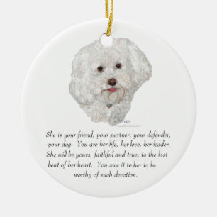 Bichon Frise Keepake FEMALE Keramik Ornament