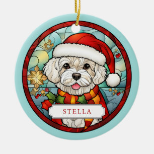 Bichon Frise Keramik Circle Ornament