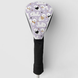 Bichon Frise Knochen und Paare Lila Golf Headcover